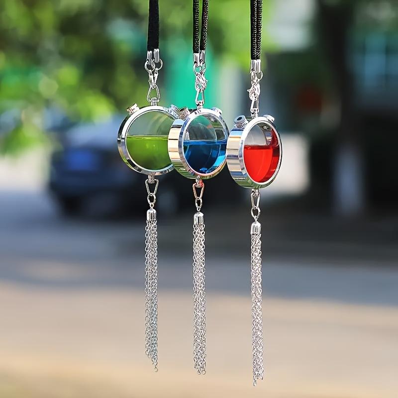 Diffuser Necklace Locket - 金属製の車用装飾ペンダント、香水の空瓶（香料は含まれていません）、フレグランスディフューザーの空瓶