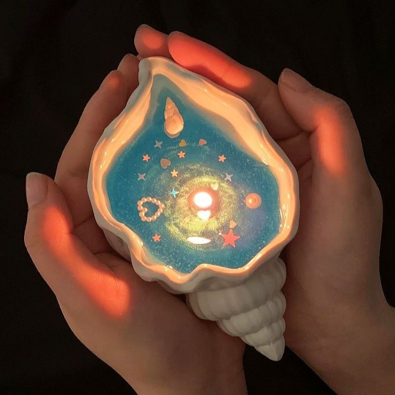 Home Fragrance Lamp - 固形エッセンシャルオイルワックスメルト、クリエイティブな貝殻キャンドル、長持ちするホームフレグランス、天然の空気清浄装飾品