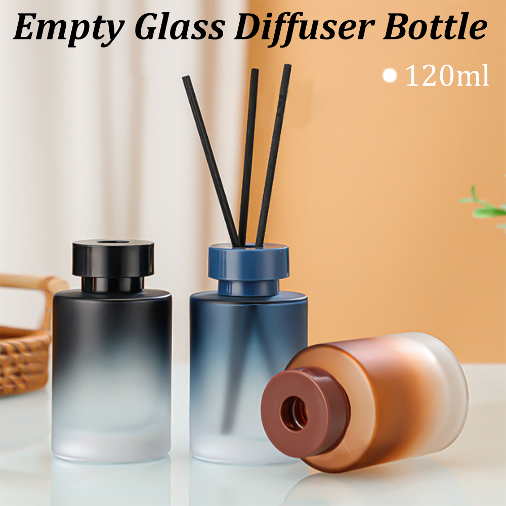 Home Fragrance Units - 120ml空ガラスディフューザーボトル詰め替え式フレグランスアクセサリーアロマセラピー交換用ディフューザージャーDIYホームバスルーム用
