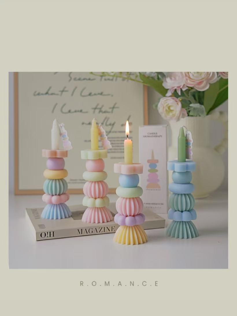 Home Fragrance Us - 職人技による幾何学模様の重ね香りキャンドル、素敵な香りのルームデコレーションキャンドル、新年の誕生日プレゼント、結婚祝い