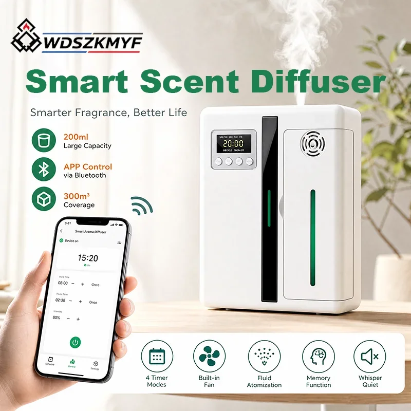 Home Fragrance Aroma - 業務用壁掛け式芳香機 200ML 内蔵ファン付きアロマディフューザー 大空間用芳香器 ホテルロビー、店舗、家庭用