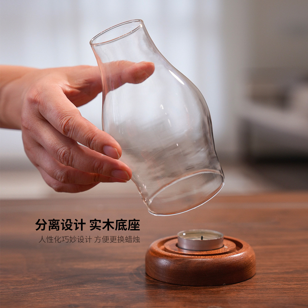 透明なガラス製キャンドルホルダー。 ホームヴィンテージ通気性 - Home Fragrance Lamp のレビューと価格