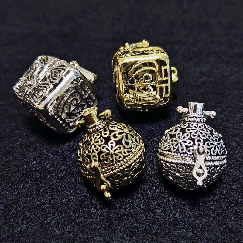 ヴィンテージネックレス,透かし彫り,ロケットボールペンダント - Diffuser Necklace Locket のレビューと価格
