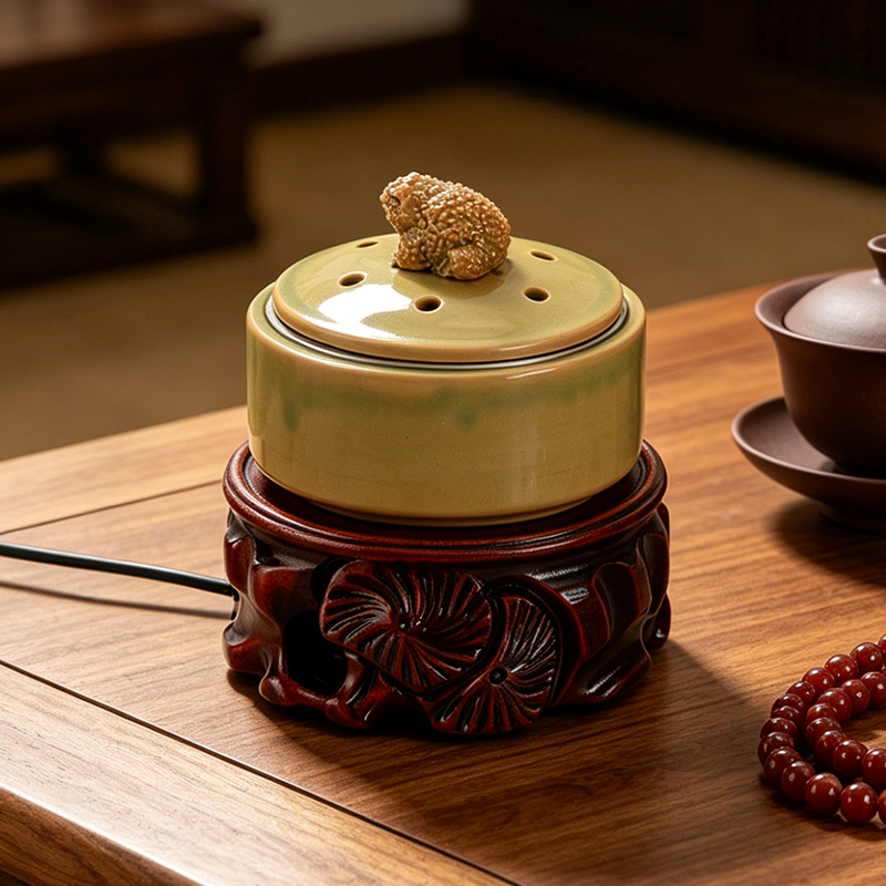 セラミック電子香炉内蔵LEDライトタイミング調整可能な温度エ - Home Fragrance Lamp のレビューと価格