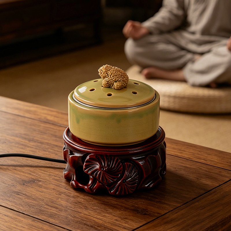 セラミック電子香炉内蔵LEDライトタイミング調整可能な温度エ - Home Fragrance Lamp のレビューと価格