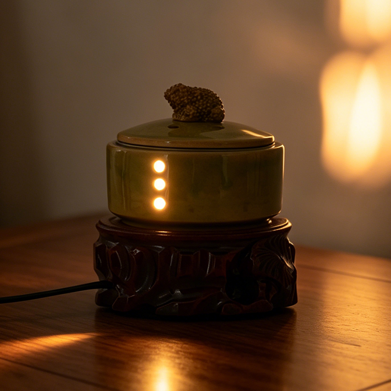 セラミック電子香炉内蔵LEDライトタイミング調整可能な温度エ - Home Fragrance Lamp のレビューと価格