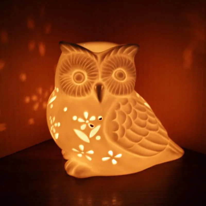 磁器製中空フクロウアロマセラピーバーナー、フクロウエッセンシ - Home Fragrance Lamp のレビューと価格
