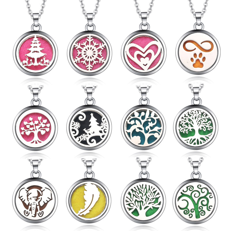 生命の木,磁気アロマセラピーネックレス,エッセンシャルオイル - Diffuser Necklace Locket のレビューと価格